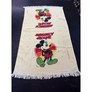 Vintage Mickey Mouse Cannon Terry Kleines Badetuch 22 "X 39" Disney Bild 3