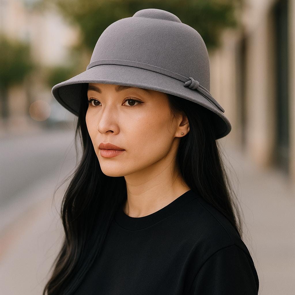 Vintage Gray Wool Cloche Hat: 1960s City Style - Etsy display picture 2
