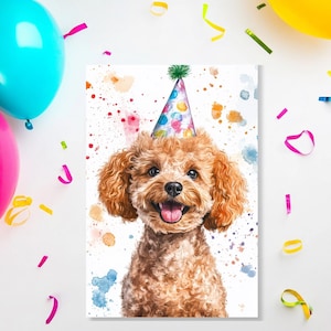 Carte d'anniversaire caniche