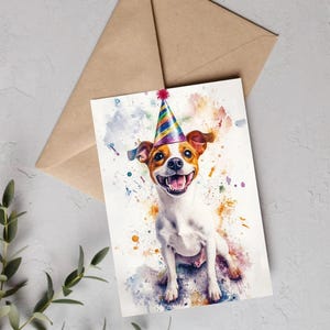 Jack russell Birthday Card/ Cute Pet Greeting Card/ Dog Lover Gift