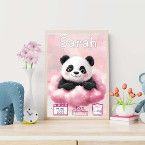 Poster personnalisé des statistiques de naissance d'une petite fille