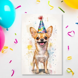 Carte d'anniversaire de chihuahua