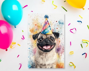 Carte d'anniversaire carlin