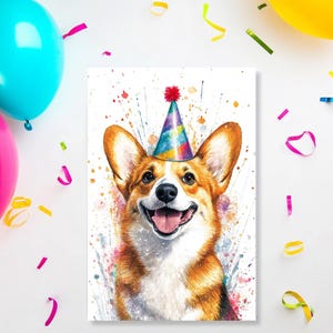 Carte d'anniversaire Corgi