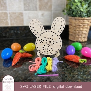 SVG Easter Sewing Designs Bundle | Set of 4 Designs | Montessori Sewing Toy | Laser Cut Lacing Design for Kids | Embroidery
