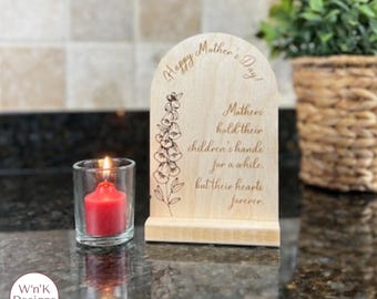 Mother's Day Plaque SVG: Laser Cut File, DIY Gift