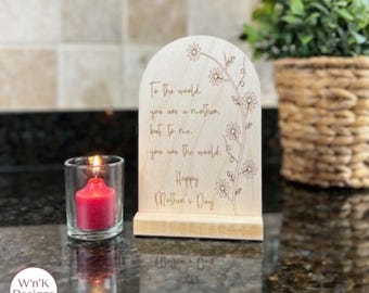 Placa del Día de la Madre (archivo láser SVG): Diseño floral (descarga digital)
