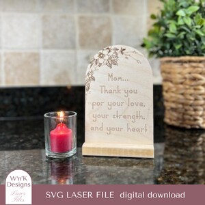Placa SVG Dia das Mães | Design #8 | Arquivo Laser Dia das Mães | DYI