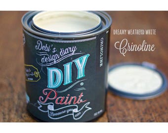 Crinoline Debi's DIY Paint, White - Cream Chalk Paint for Furniture, Home Decor, DIY, Cabinets, Crafts, Eco-Friendly, All-in-One Paint