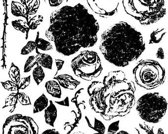Painterly Roses Decor Stamp By IOD