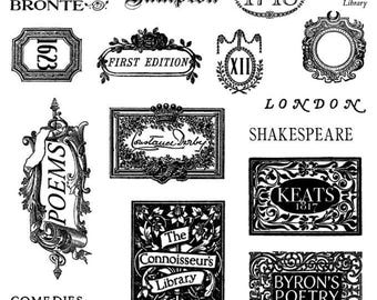 The Connoisseur'S Library Iod Stamp Set Of 4 Sheets With Envelopes (6" X 6" Each)