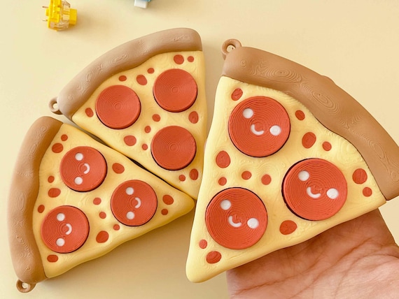 Pizza Slice Multi Clicker — fidget clicker keychain digital files for 3D printing (STL + 3MF)