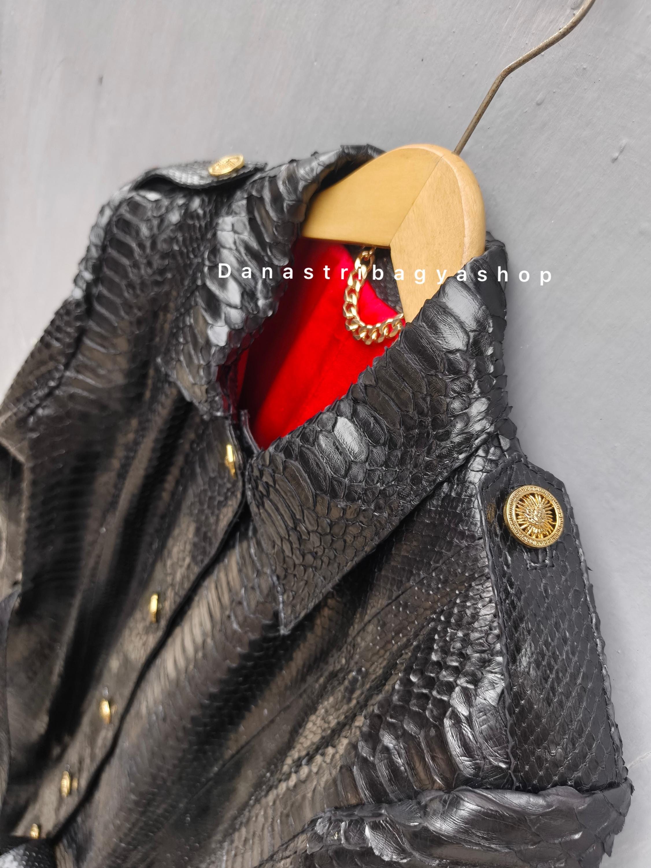 Black Python Long Black Glossy Python Long Woman Coat Leather : Luxury Snakeskin Trench ...