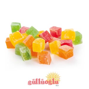 Gulluoglu Mixed Turkish Delight – Rose, Orange, Mint & Vanilla Flavors , Sweet Gifts, Naturally Sweet Candy Treat, Vegan, Gluten-Free