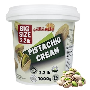 Pistaziensahne Großwanne - 1 kg Gulluoglu Pitsachio-Sahne für Dubai-Schokolade, beste Optionen Pistazienbutter,