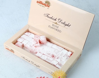 Gulluoglu Rose Turkish Delight – Handmade Traditional Treat | Natural Rose Flavor & Additive-Free