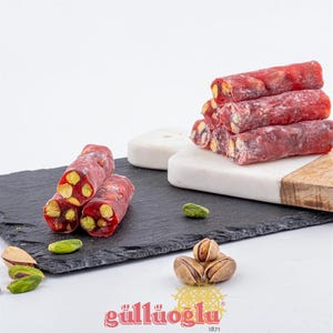 Gulluoglu Turkish Delight,Pomegranate Pistachio Turkish delight, Premium Turkish Delight, Sweet Gifts, Naturally Sweet Candy Treat