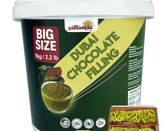 Dubai Chocolate Filling 2.2 Lb  1 Kg Pistachio Cream with Crispy Kadayif, Middle Eastern Gourmet Dessert Best Ingredient For Dubai Chocolate