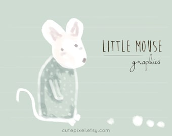 Jolie petite illustration de dessin numérique de souris, graphiques de haute qualité, papier peint d'arrière-plan de maison de poupée miniature imprimable et sans couture