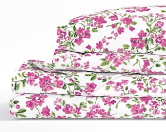 Schlosskasten in Beerenrosa | Landhaus Blumen Bettwäsche Set