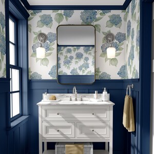 Carta da parati fai da te adatta agli inquilini - "Nantucket Hydrangea" immagine 2