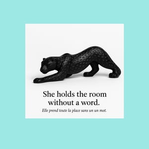 She Holds the Room Without a Word. Minimalist Panther Art Print