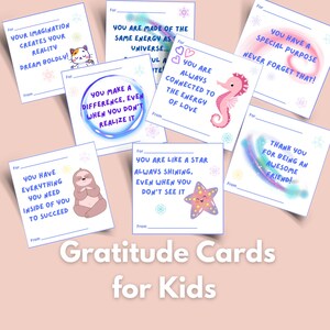 Cartes de gratitude pour les enfants – Notes d'affirmation et de gentillesse imprimables | Activités de pleine conscience | Cartes Lunchbox motivantes | Messages positifs