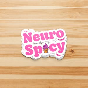 Adesivo in vinile Neurospicy - Autismo, ADHD, Neurodivergente, Cervello gelato Neurospicy