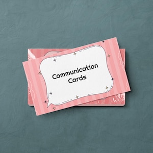 Tarjetas de comunicación visual / Tarjetas de apoyo para no hablar con estrellas rosas / Apoyo no verbal para educación especial con autismo, descarga digital instantánea
