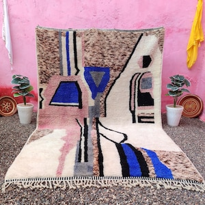 Colorful Beni Mrirt Wool Rug: Handmade Moroccan Berber Rug