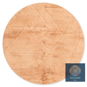 Moroccan round rug - circle rug - moroccan  Brown round rug - berber round rug - wool round rug - beni ourain round rug - round floor rug