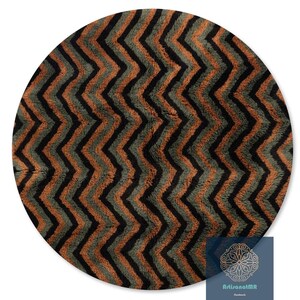 Striped Round Beni Ourain rug - Gorgeous Round rug -custom round rug- Berber round rug - custom round rug - Round Brown Beni ourain rug
