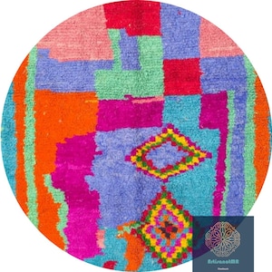 Amazing Mrirt Round Rug, Custom Round rug, Amazing Round Rug,Colorful Round Rug, Wool Round Rug, Handmade Rug, berber carpet,Large Round Rug
