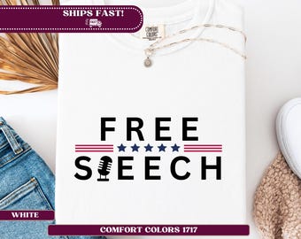 Free Speech Comfort Colors T-Shirt, Patriotic Freedom Tee