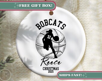 Custom Basketball Ornament, Personalized Basketball Christmas Ornament for Basketball Player Ornament for Girls Basketball Team Keepsake