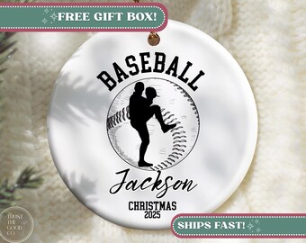 Custom Baseball Ornament, Personalized Baseball Christmas Ornament for Baseball Player Ornament for Boy Baseball Ornament Baseball Keepsake