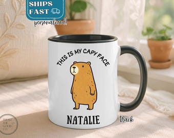 Personlig kapybaramugg, detta är mitt kapybaraansikte kaffekopp, personlig namngåva