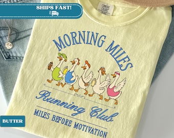 Camiseta del club de corredores Morning Miles, camiseta divertida de Goose Runner, ropa de entrenamiento para maratón.