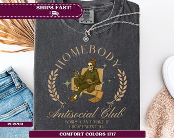 Funny Introvert Shirt, Custom Homebody Antisocial Club Design, Comfort Relaxed Fit Unisex Tee