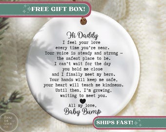 Custom Daddy Ornament, Personalized Daddy Christmas Ornament for New Daddy to be Future Daddy Ornament Daddy Announcement Keepsake