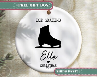 Ice Skater Ornament, Custom Figure Skater Christmas Ornament Gifts for Ice Skating Lovers Christmas Ornament Personalized Ice Skate Keepsake