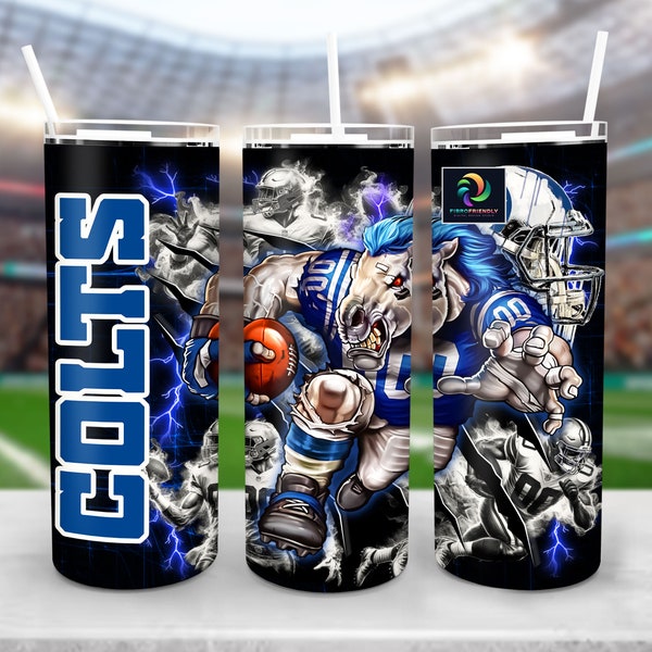 Football Mascot 20oz Skinny Tumbler Wrap Png Sublimation, Football Tumbler Full Wrap Template, Straight And Tapered Png Instant Download