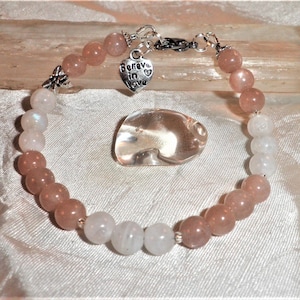 SUN & MOON Manifestation Intention Bracelet-Top Quality Stones-Durable - Sunstone is linked to Moonstone-Wear the two together