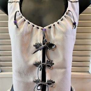 LEATHER HALTER TOP women&#39;s- 100%  leather-Handmade-Each one is like you, Beautiful and Unique!-Rounded bottom Edge-Wear Over A Shirt
