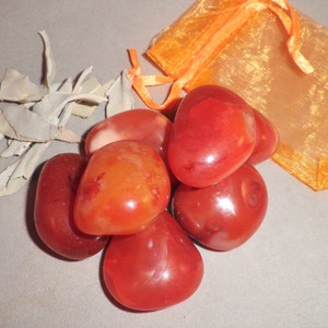 CARNELIAN-Tumbled-Sacral/Navel Chakra- Assist in stimulating creativity and organization-Choose size-
