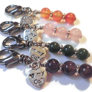 2-Pack Dog & Cat Crystal Healing Collar Charms - Choose from 28 Crystals - Pet Protection and Energy Charm-6 mm Bead Style