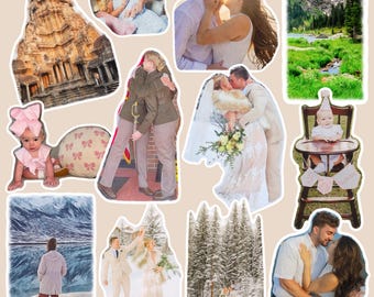 Custom Watercolor Stickers from Photo | Personalized 2 Inch / 10 - Sticker Bundle