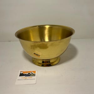 Vintage Solid Brass Pedestal Bowl | Mid Century Footed Brass Dish | Classic Hollywood Regency Decor | Timeless Shelf or Table Accent