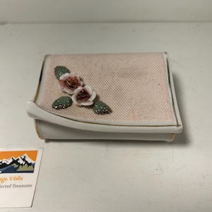 Vintage Made in Japan Porcelain Trinket Box | Hand-Painted Floral Design | Lidded Decorative Jewelry or Keepsake Box