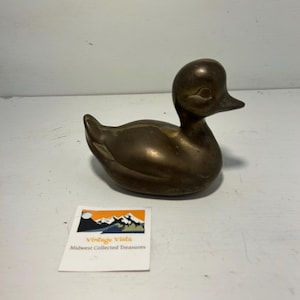 Vintage Messing Entenfigur | Midcentury Tier Deko | Cottagecore Regalakzent | MCM Kinderzimmer Figur | Wildtier Sammlerstück
